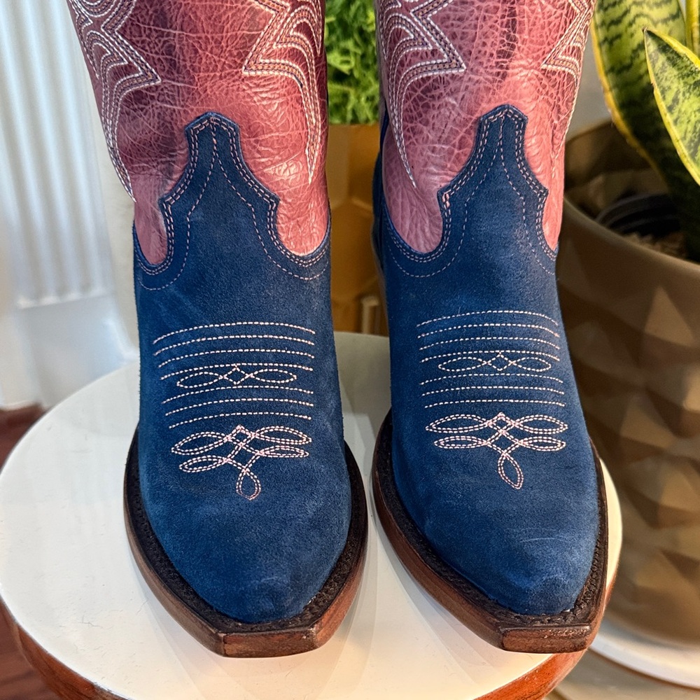 Texas Country Coastal Cowgirl Snip Toe Two-Tone Design Ladies Boots Size 6 - Picture 3 of 15